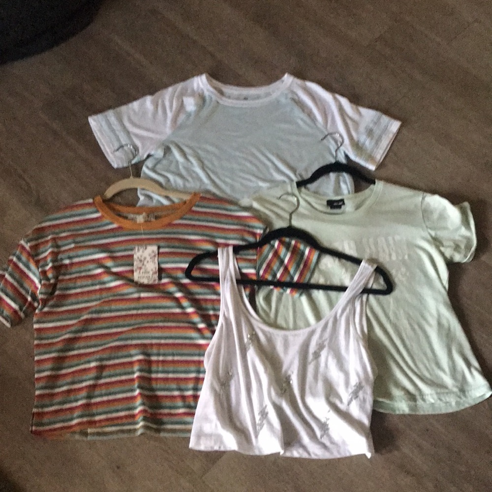 Set of 4 New tops: Express, Wet Seal, Pink Republic